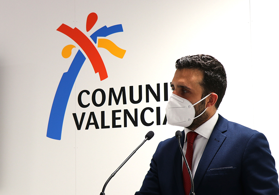 En alcalde de Sagunto, Darío Moreno, interviniendo en uno de los eventos celebrados durante la feria