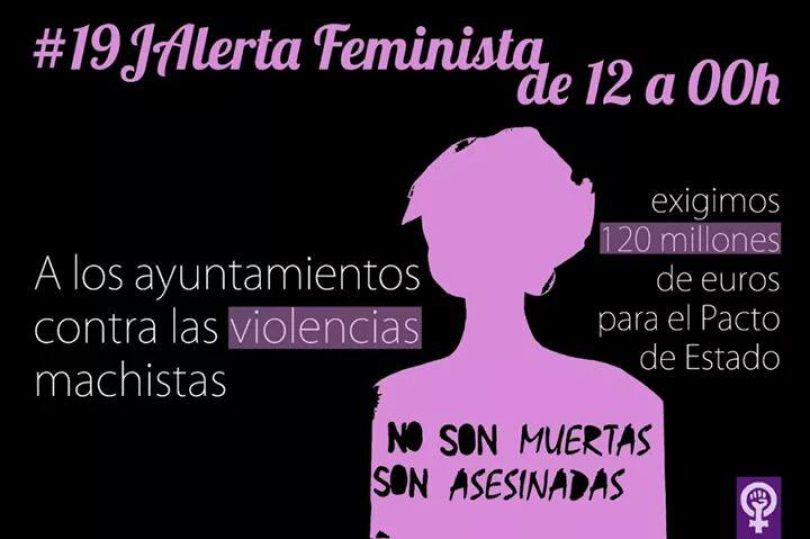 Sagunto secunda la acción 19JAlertaFeminista, propuesta por diferentes asociaciones y organizaciones feministas