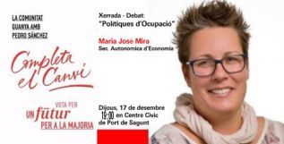 Mª José Mira ofrecerá una charla esta tarde en el Centro Cívico de Puerto de Sagunto