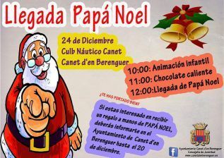 Papá Noel llegará mañana a Canet d&#039;En Berenguer