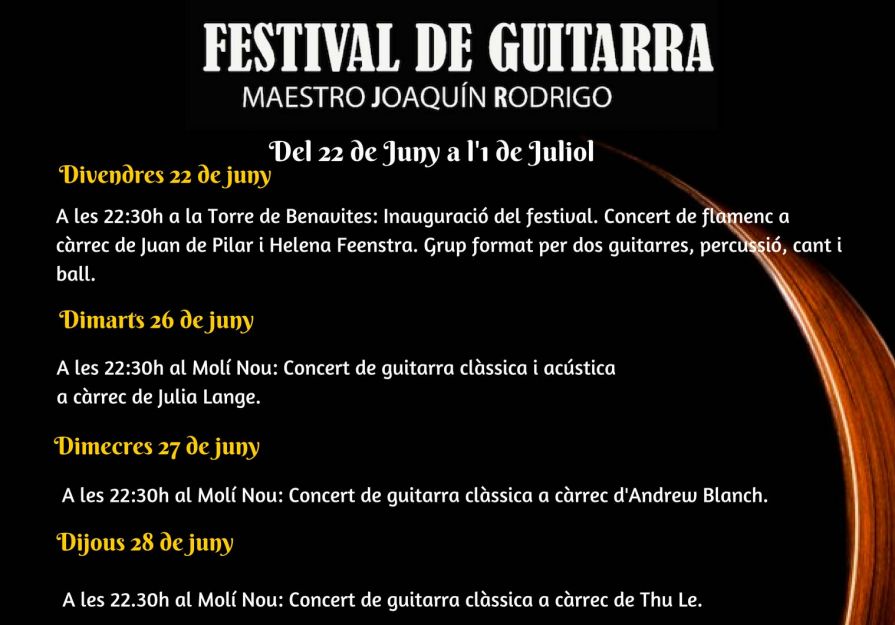 El Festival de Guitarra Joaquín Rodrigo de Quartell amplía sus actividades este año