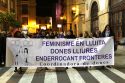 La manifestación «Feminisme en lluita- Dones Lliures- Enderrocant fronteres» conmemora a las mujeres en Sagunto