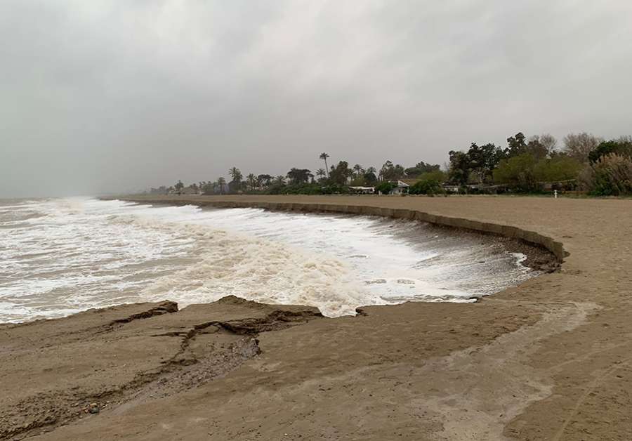 Efectos del último temporal en las playas de Almardà