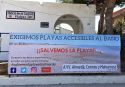 Pancarta colocada por los vecinos en el centro cultural Voro Alandí de Almardà
