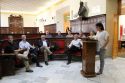 Imagen de la reunión celebrada el mates por la tarde en el salón de plenos del Ayuntamiento de Sagunto