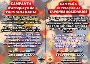 Els Vents organiza una recogida solidaria de tapones para Todos con Diego