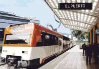 Simulación de la llegada del tren de cercanías a la estación de Puerto Sagunto 