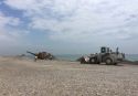 Reciente intervención de Costas en las playas de Almardà para retirar parte de la piedra acumulada