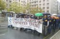 Manifestación realizada hoy en Vitoria, donde se encuentra la sede central del grupo Condesa
