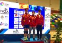Los tres deportistas del Club de Lluita Morvedre que consiguieron el oro