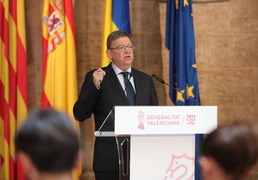 El president de la Generalitat Valenciana, Ximo Puig, durante su comparecencia ante la prensa