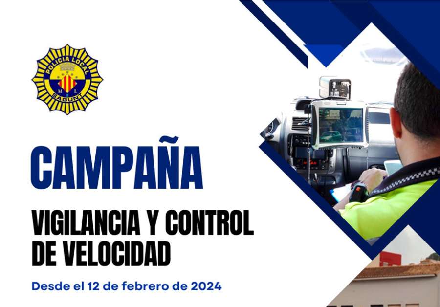 La Policía Local de Sagunto inicia este lunes una nueva campaña de vigilancia y control de la velocidad