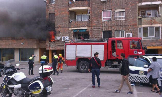Incendio en el barrio de El Baladre