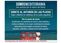 El ‘autobús de las playas’ viajará desde la ciudad de Sagunto hasta Madrid para la manifestación en defensa de la costa española