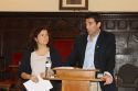 Paco Villar junto a Laura Casans  en la rueda de prensa de hoy 