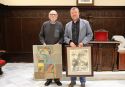 El artista griego junto al alcalde de Sagunto, Francesc Fernández