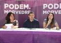 Ruth Sicilia, Sergio Moreno y Ainhoa Alberola, integrantes de la candidatura de Podemos en Sagunto