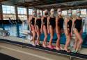 Las siete nadadoras infantiles del Acuático Morvedre que participaron en esta competición