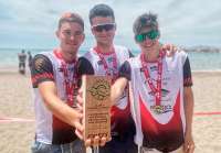 Miguel Guzmán, Pao Millo y David Blasco lograron el campeonato de España en triatlón por relevos