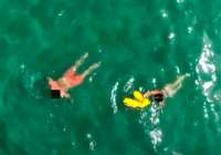 Cuatro bañistas son rescatados con ayuda del dron de salvamento en la playa de Puerto de Sagunto