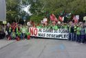 Los trabajadores de Bosal durante una de sus protestas en Madrid