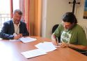 El alcalde de Sagunto, Francesc Fernández, y el presidente de Acció Ecologista Agró, Jorge Mateos, han firmado el convenio