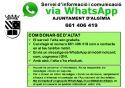 Algímia de Alfara ofrece un nuevo servicio de comunicación vía Whatsapp