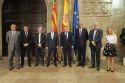El presidente de la Generalitat, Ximo Puig, con la delegación de la multinacional que visitó Valencia esta semana