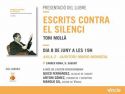 Toni Mollà presenta su libro “Escrits contra el silenci” en Sagunto esta tarde