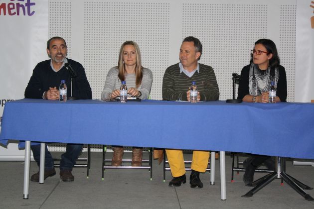 Abelleira, Bataller, Ballester y García durante la presentación de la candidatura