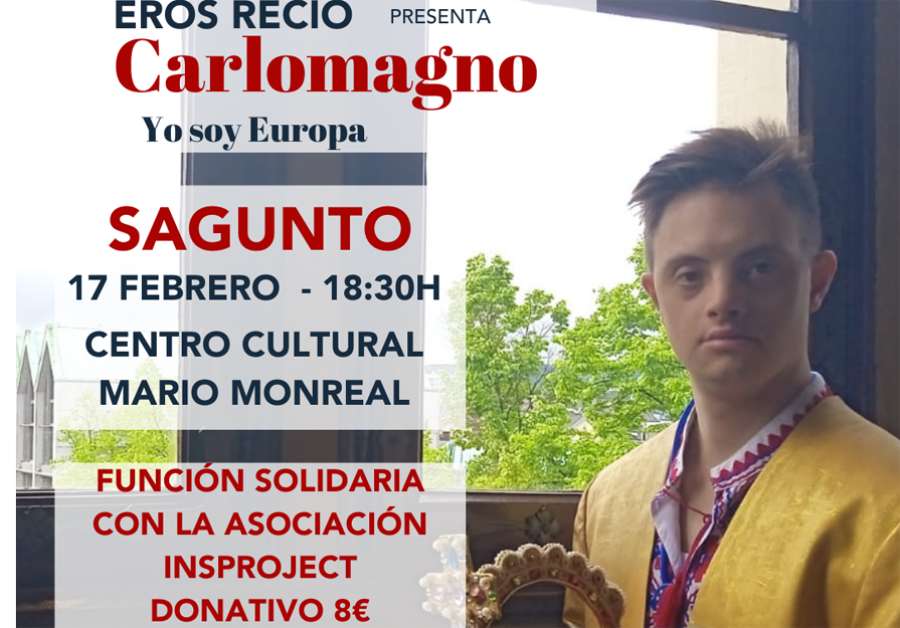 El bailarín Eros Recio estrena en Sagunto su obra Carlomagno en beneficio de la Asociación InsProject