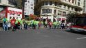 Un momento de la acción de protesta con la participación de los trabajadores de Bosal