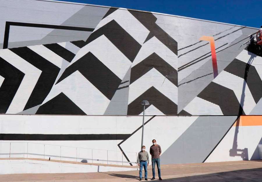 Este mural representa la parte más abstracta de este festival de arte urbano