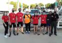 Parte de la comitiva del Club de Lluita Camp de Morvedre que se desplazó hasta Murcia
