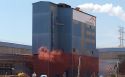 Momento en el que se puede observar la fuga en las instalaciones de ArcelorMittal
