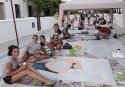 Participantes del concurso de pintura sobre asfalto de otras ediciones (Foto: AC Barrio Obrero)