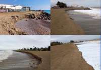 Cuatro imágenes que presentan los efectos del oleaje en las playas del norte de Sagunto