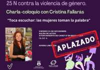 La huelga convocada por Renfe provoca el aplazamiento de la charla de Cristina Fallarás en Canet