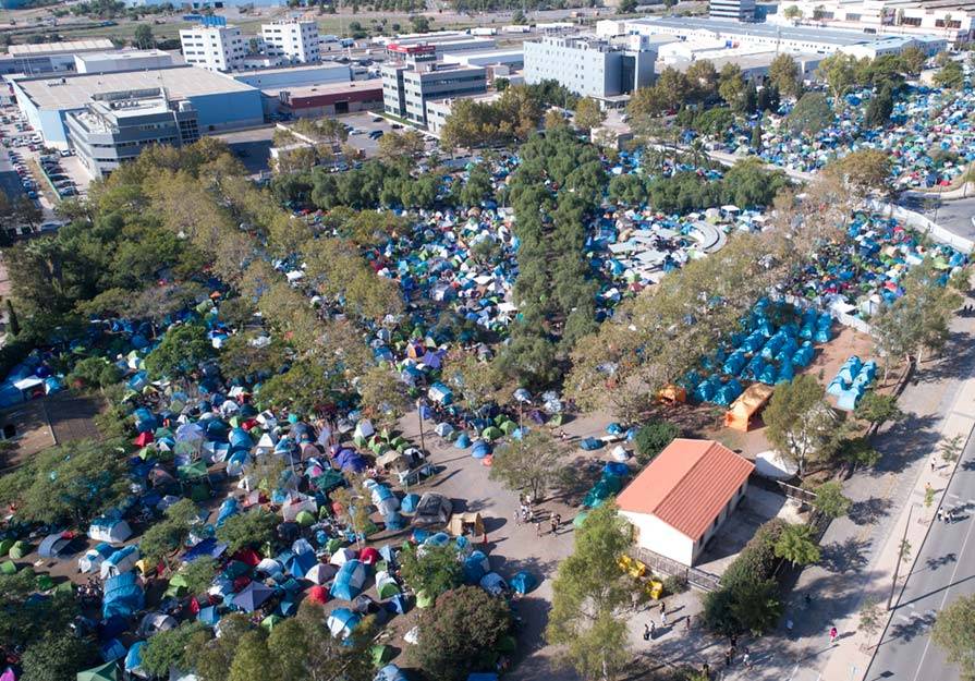 La zona de la Gerencia albergó parte de la zona de acampada del festival (Foto: Drones Morvedre)