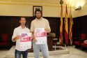 El concejal de Deportes, Guillermo Sampedro, junto a Jordi Aznar, de la empresa Cronometraje