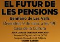 Benifairó de les Valls acogerá una charla sobre las pensiones
