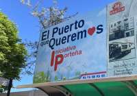 IP denuncia que el alcalde, Darío Moreno, ha presionado al C.D. Acero, que recibe una subvención municipal, para que IP retirara esta valla publicitaria