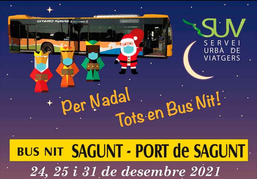 El Ayuntamiento de Sagunto amplía el servicio de autobús nocturno durante las fiestas de Navidad